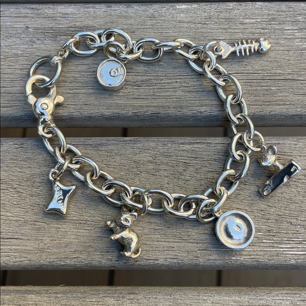 Vintage Sterling Cat Lover’s Silver Charm Bracelet $100 scrap value
